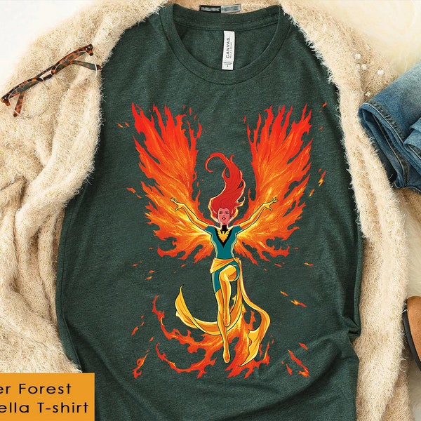 Marvel X-Men Jean Grey Phoenix Cosmic Flames T-Shirt, Marvel Comics Gift Tee, MCU Fan Tee, Marvel Disneyland Matching Family Shirts