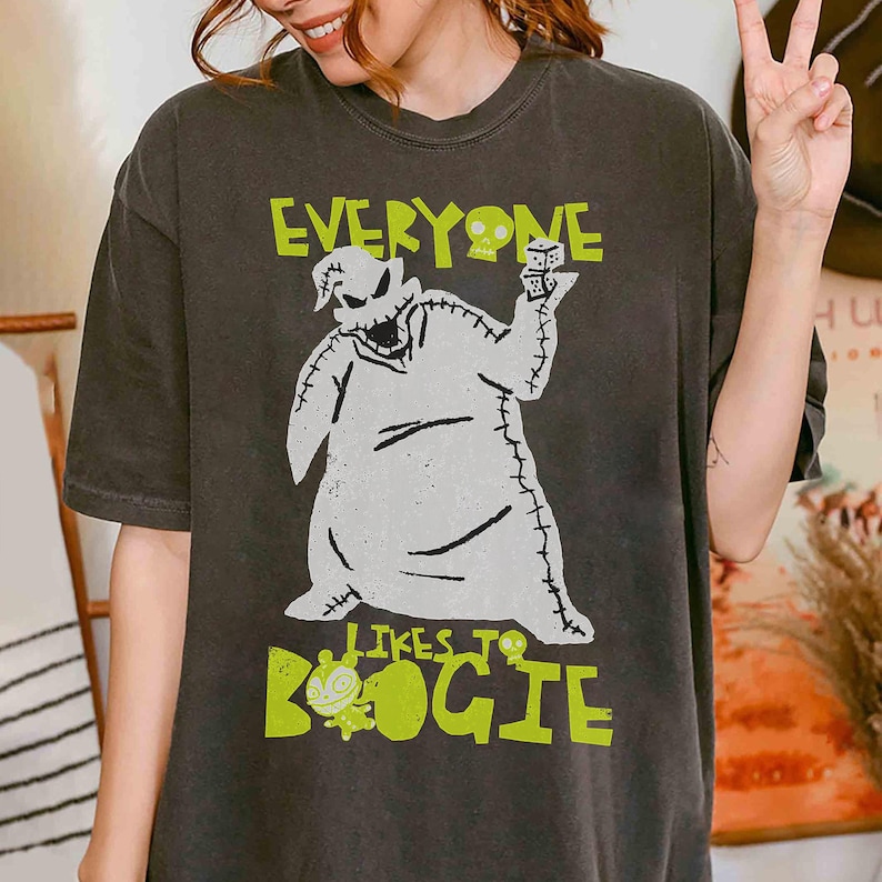 Disney The Nightmare Before Christmas Oogie Boogie T-shirt, Alla gillar att boogie-tröja, Oogie Boogie Bash, Disney Halloween-kostymtröja bild 1