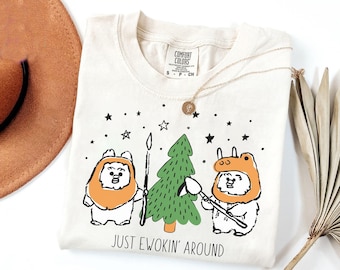 Vintage Ewok Bear Just Ewokin’ Around Shirt, Star Wars Yub-Nub Shirt, Hollywood Studios Shirt, Galaxy's Edge Trip Family Matching Shirt