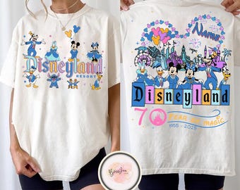 Personalized Disneyland 70th Anniversary 1955-2026 Shirt, Disneyland 70 Years Of Magic Shirt, Disney Castle Shirt, Disneyland Trip Shirt
