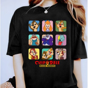 Disney Chip und Dale Rettung Rangers T-Shirt, Disney Porträt T-Shirt, Disneyland Familie Passenden Urlaub Shirt, Disney Geburtstagsgeschenke