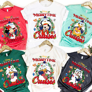 Multi-characters Disney Christmas Very Merrytime Cruises T-shirt, Mickey and Friends Merrytime Cruise Shirt, Disneyland Christmas Shirt