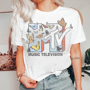 MTV Lots Of Butterflies MTV Logo T-Shirt, MTV Logo Shirt, Matching Disneyland Family Vacation Shirt, Disney Matching Birthday Gifts