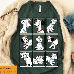 Disney 101 Dalmatians Group Shot Boxes T-shirt, 101 Dalmatians Dog, maglietta per la vacanza in famiglia a Disneyland, maglietta abbinata WDW, regali di compleanno
