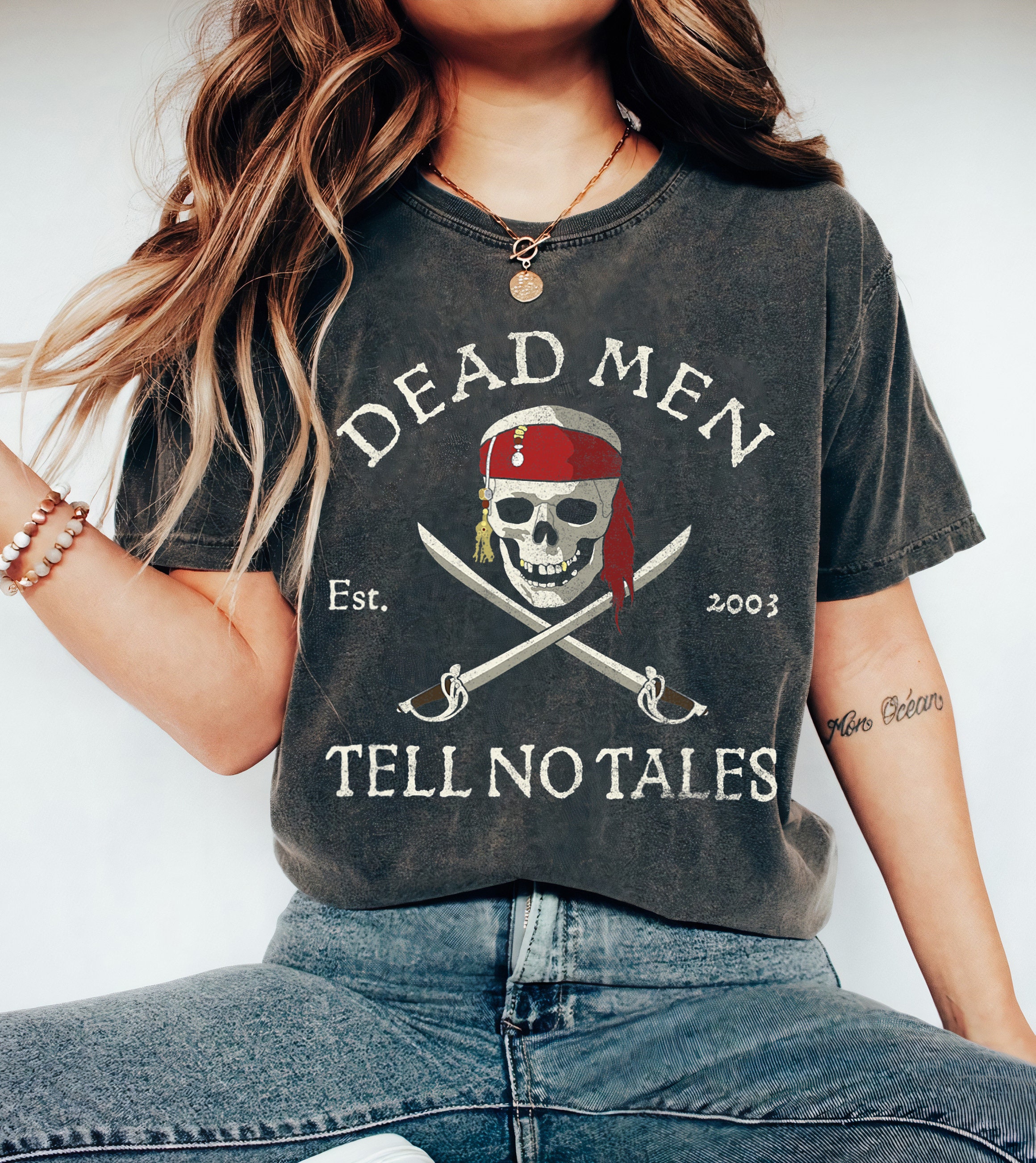 Disney Disney Pirates of the Caribbean Dead Men Tell No Tales Shirt, Vintage Pirates Disneyland Shirt, Disneyland Family Vacation Tee