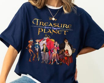 Disney Treasure Planet Vintage Movie Poster Shirt, Treasure Planet Logo and Characters Shirt, Magic Kingdom, Disneyland Trip Family Outfits
