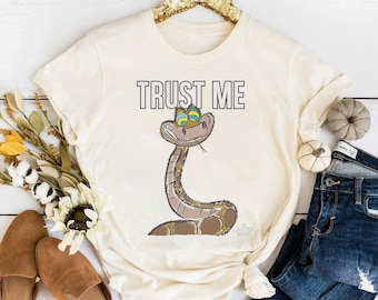 Disney The Jungle Book Kaa Trust Me Snake Poster T-Shirt, Disneyland Family Vacation Shirt, Disney Matching Birthday Gifts, Animal Kingdom