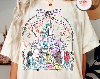 Disney Princess Happily Ever After Shirt, Disney Princess Aurora Belle Jasmine Snow White Ariel Shirt, Disneyland Family Matching Shirt