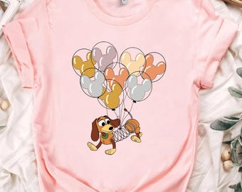 Disney Slinky Dog with Mickey Balloon T-Shirt, Cute Slinky Toy Story Shirt, Disneyland Family Vacation Shirt, Disney Matching Birthday Gifts