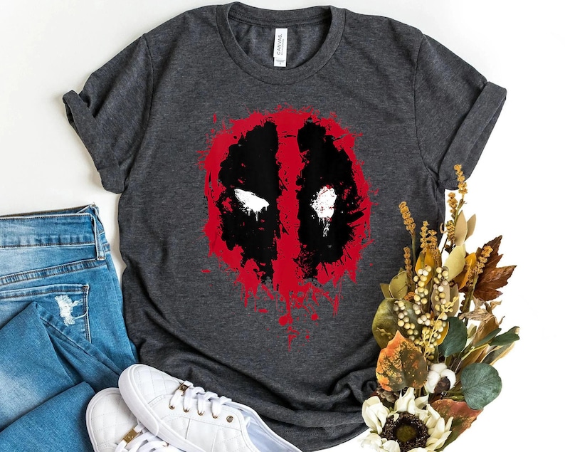 Marvel Deadpool Paint Splatter Logo T-shirt, Marvel Family Party Gift 2026 Tee, MCU Fan Tee, Marvel Comics 2026 Shirt, Disneyland Trip Tee image 2