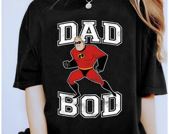 Disney Pixar Incredibles Mr. Incredible Dad Bod Portrait T-Shirt, Father's Day Gifts, Disneyland Family Vacation Shirt, Disney Matching Tee