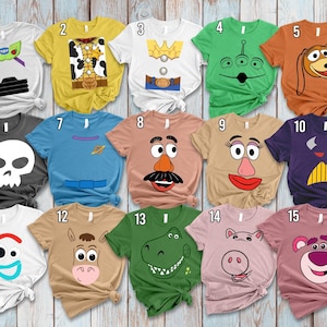 Disney Pixar Toy Story Halloween-Kostüm mit großem Gesicht, Woody Buzz Jessie Bo Peep Slinky Rex Forky Lotso Hamam, Disneyland Familienurlaub Shirt Bild 1