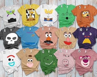 Disney Pixar Toy Story Big Face Halloween Costume, Woody Buzz Jessie Bo Peep Slinky Rex Forky Lotso Hamm, Disneyland Family Vacation Shirt