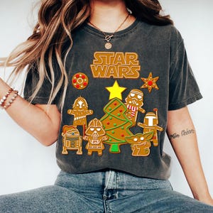 Star Wars Gingerbread Cookies Christmas Shirt, Star Wars Chewbacca Darth Vader Boba Fett Christmas Shirt, Star Wars Xmas Family Party Tee