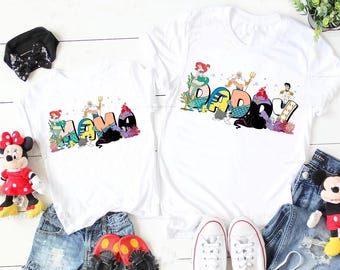 Personalized Disney The Little Mermaid Shirt, Disney Ariel Flounder Sebastian King Triton Ursula Shirt, Disneyland Family Matching Shirt