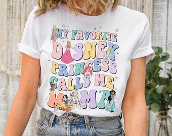 Favori Chemise princesse Disney m'appelle maman, chemise blanche neige Disney Princesse Ariel Belle raiponce jasmin, chemise voyage en famille Disneyland