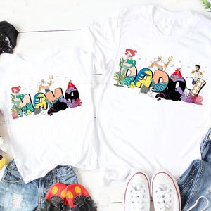 Personalized Disney The Little Mermaid Shirt, Disney Ariel Flounder Sebastian King Triton Ursula Shirt, Disneyland Family Matching Shirt