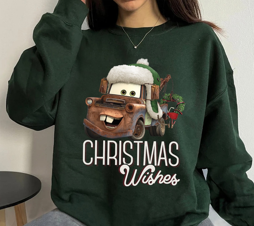 Disney Pixar Cars Tow Mater Christmas Wishes Portrait Tshirt , Disney