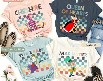 Disney Characters Shirts, Alice in Wonderland Characters Shirt, Disney Parks Shirt, Disneyland Family Trip Matching Shirt Birthday Gift