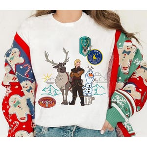 Disney Frozen 2 Olaf, Sven, and Kristoff Patches Shirt, Frozen Olaf Sven Kristoff Shirt, Disneyland Family Trip Shirt, Walt Disney World Tee image 1