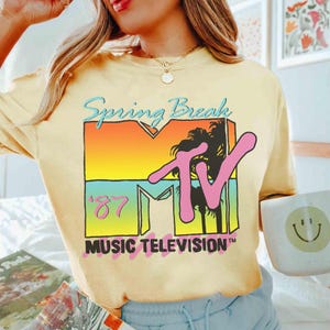Classic MTV Logo Spring Break 87&#39;  Graphic Shirt, MTV Logo Shirt, Matching Disneyland Family Vacation Shirt, Disney Matching Birthday Gifts