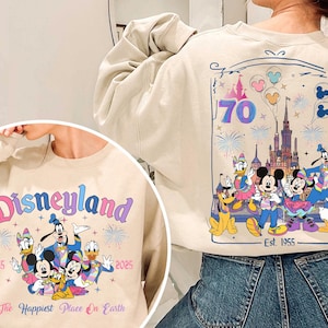 2-Sided Disneyland 70th Anniversary Shirt, Disneyland 70 Years Of Magic Shirt, Disney Castle Platinum Celebration Shirt, Disneyland Trip Tee