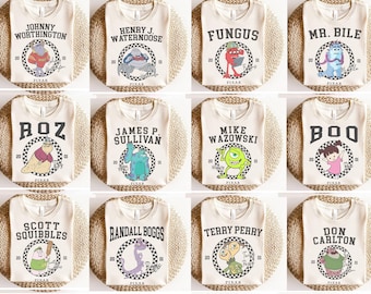 Disney Pixar Retro Monsters All Characters Inc Mike and Sulley, Randall Boggs, Boo Shirt , Disney Family Vacation Shirt,Disneyland Trip 2026