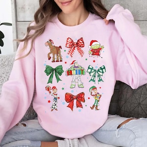Disney Toy Story Coquette Bows Christmas Shirt, Toy Story You've Got A Friend In Me Shirt, Disney Xmas Woody Jessie Slinky Alien Buzz Tee image 4