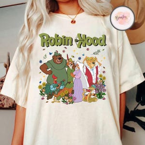 Retro 90er Jahre Disney Robin Hood Charaktere Shirt, Robin Hood Maid Marian Friar Tuck Shirt, Disneyland Trip Shirt, Walt Disney World Shirt