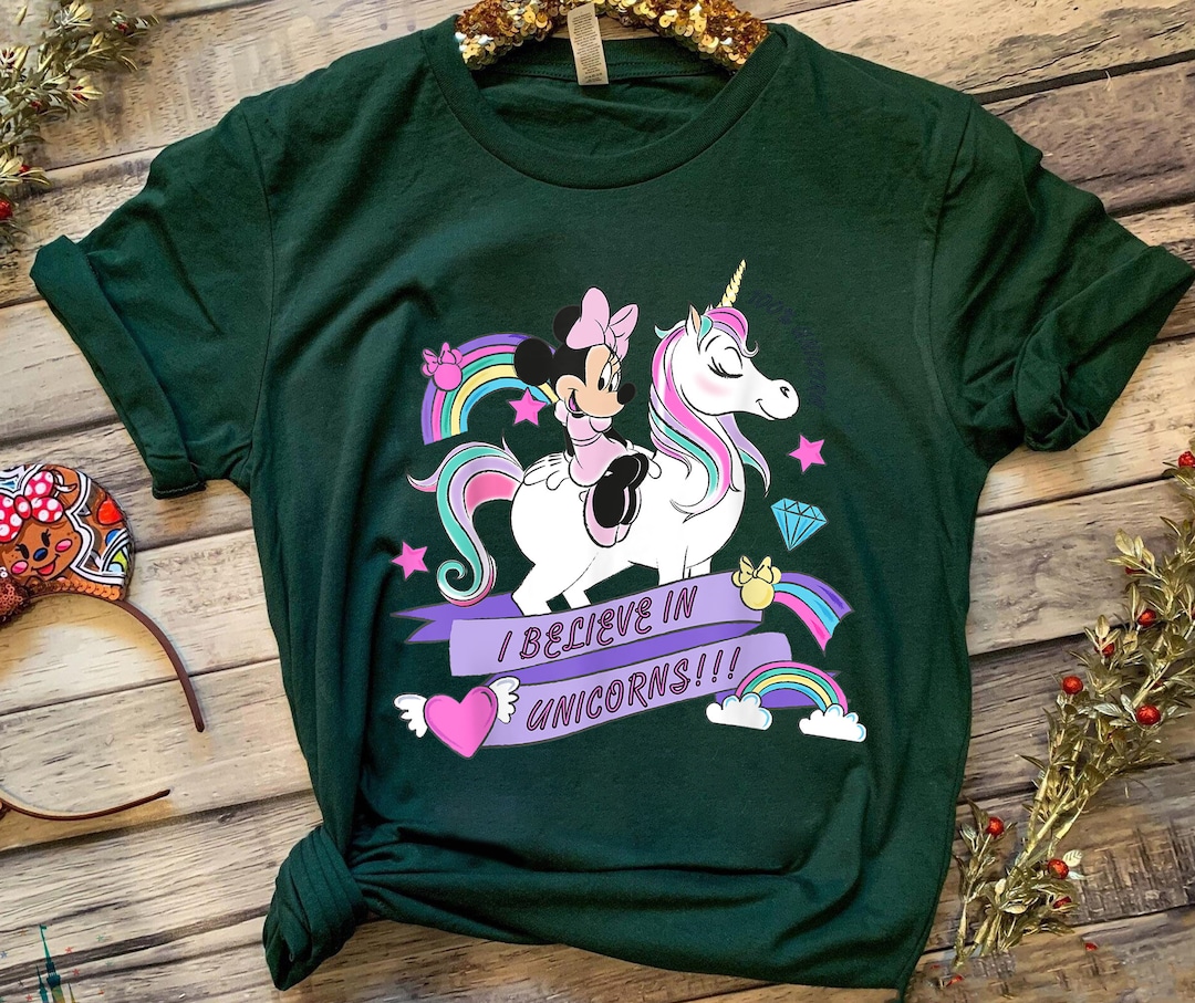 Disney Minnie Mouse Riding Unicorn I Believe in Unicorn Shirt - Etsy Canada