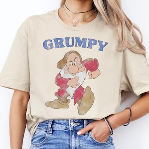 Disney Snövit och de sju dvärgarna En grinig karaktär T-shirt, Disneyland semestertröja, Magic Kingdom, matchande tröjor födelsedagspresenter
