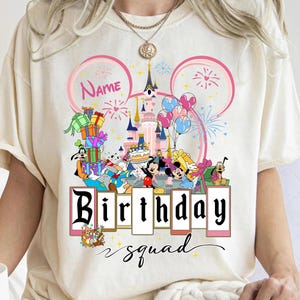 Personalized Mickey and Friends Castle Disney Birthday Shirt, Disney Castle Birthday Squad, Disneyland Family Shirt, Disney Birthday Gifts image 2