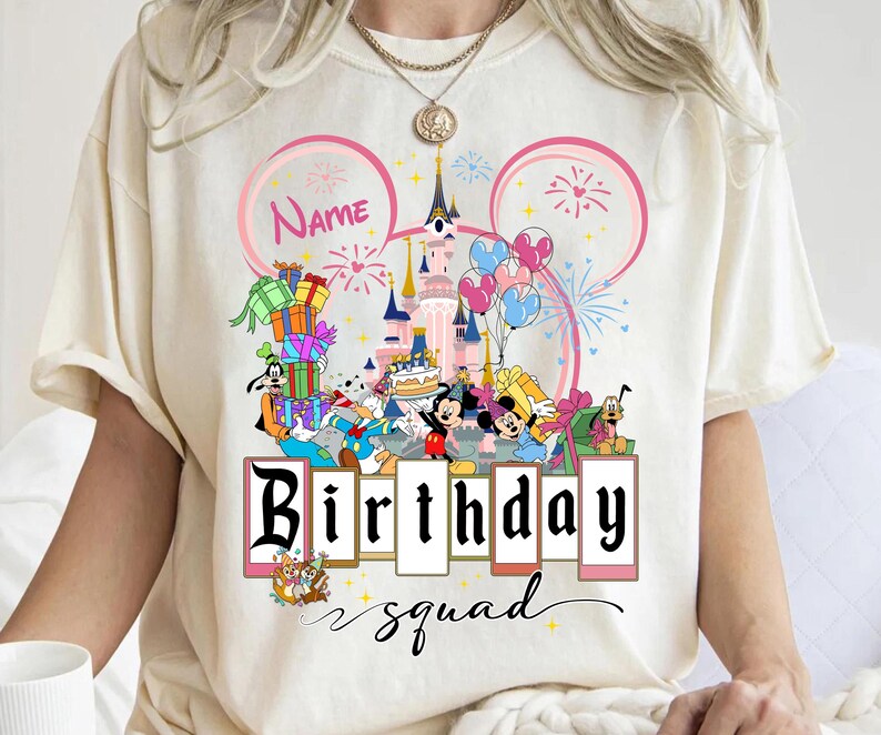 Personalized Mickey and Friends Castle Disney Birthday Shirt, Disney Castle Birthday Squad, Disneyland Family Shirt, Disney Birthday Gifts image 2