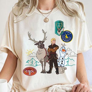 Disney Frozen 2 Olaf, Sven, and Kristoff Patches Shirt, Frozen Olaf Sven Kristoff Shirt, Disneyland Family Trip Shirt, Walt Disney World Tee image 3