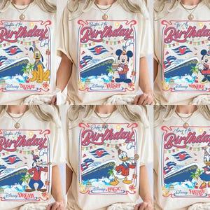 Personalized Disney Birthday Cruise Shirt, Mickey and Friends Family Birthday Tee, Birthday Girl Boy Matching Disney Cruise Vacation Shirts
