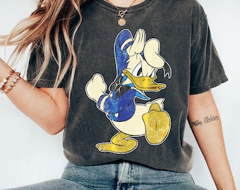 T-shirt personnage portrait Disney Donald Duck, chemise Donald Mickey et ses amis en colère, chemise famille Disneyland, cadeau d'anniversaire assorti Disney