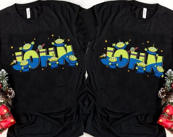 Custom Name Toy Story Aliens Name Shirt, Disney Aliens Tee, Custom Girl Boy Name Kids Shirt, Disneyland Trip, Cute Birthday Boy Girl Outfit