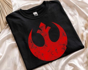 Camiseta gráfica con el logotipo desgastado de Star Wars Big Red Rebel, camiseta de vacaciones familiares en Disneyland, camiseta de Magic Kingdom, regalos de cumpleaños a juego
