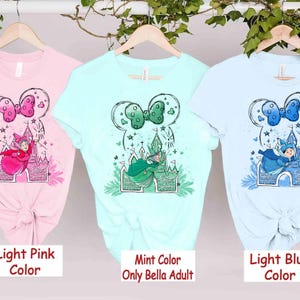 Disney Castle Sleeping Beauty Good Fairies Fauna Merryweather T-Shirt, Disney Princess Aurora Shirt, Disneyland Family Vacation Trip Gifts