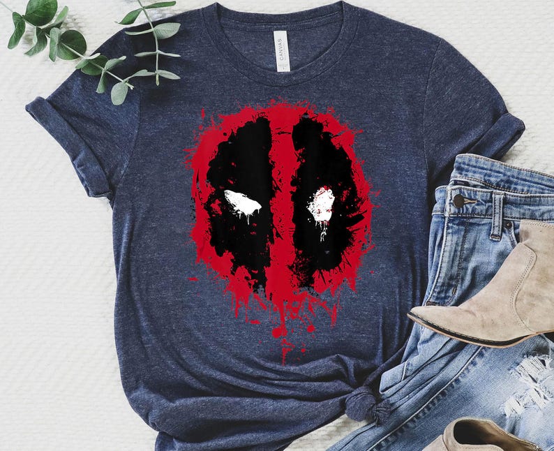 Marvel Deadpool Paint Splatter Logo T-shirt, Marvel Family Party Gift 2026 Tee, MCU Fan Tee, Marvel Comics 2026 Shirt, Disneyland Trip Tee image 3