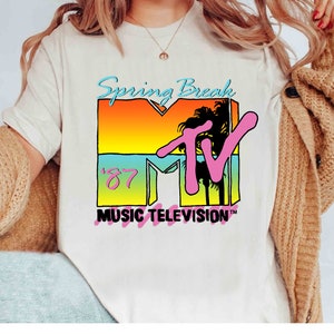 Classic MTV Logo Spring Break 87'  Graphic Shirt, MTV Logo Shirt, Matching Disneyland Family Vacation Shirt, Disney Matching Birthday Gifts