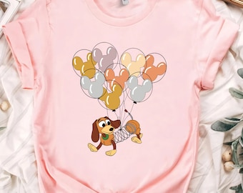 Disney Slinky Dog with Mickey Balloon T-Shirt, Cute Slinky Toy Story Shirt, Disneyland Family Vacation Shirt, Disney Matching Birthday Gifts