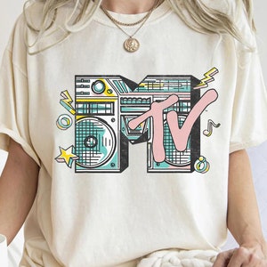T-shirt graphique vintage I Want My Boombox avec logo MTV, chemise logo MTV, chemise assortie pour vacances en famille Disneyland, cadeaux d'anniversaire assortis Disney