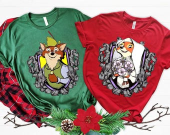 Camiseta de Robin Hood de Disney, Doncella Marian y Robin Hood, camiseta gráfica de San Valentín para parejas de Disney, regalos de cumpleaños a juego de Disney, camiseta a juego