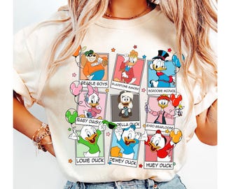 Disney Ducktales Polaroid Portrait Shirt, Scrooge McDuck Donald Duck Huey Dewey Louie Shirt, Disneyland Vacation Family Matching Tee