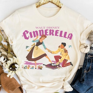 Camiseta com logotipo do título de ajuste de sapato da Disney Cinderela, camiseta da Cinderela, camiseta de viagem de férias em família na Disneylândia, camiseta combinando com a WDW, presentes de aniversário