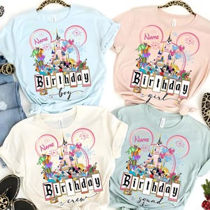 Personalized Mickey and Friends Castle Disney Birthday Shirt, Disney Castle Birthday Squad, Disneyland Family Shirt, Disney Birthday Gifts image 1