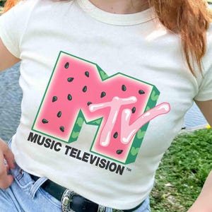 MTV Watermelon Logo Fill Graphic T-Shirt, MTV Logo Shirt, Matching Disneyland Family Vacation Shirt, Disney Matching Birthday Gifts
