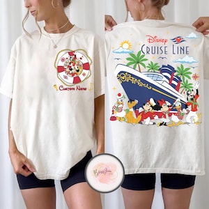 Camiseta personalizada de doble cara de Disney Cruise Line, camiseta de Disney Mickey y sus amigos de Disney Cruise Line, camiseta de Disney Fantasy Magic Wish Dream, Disney Trip