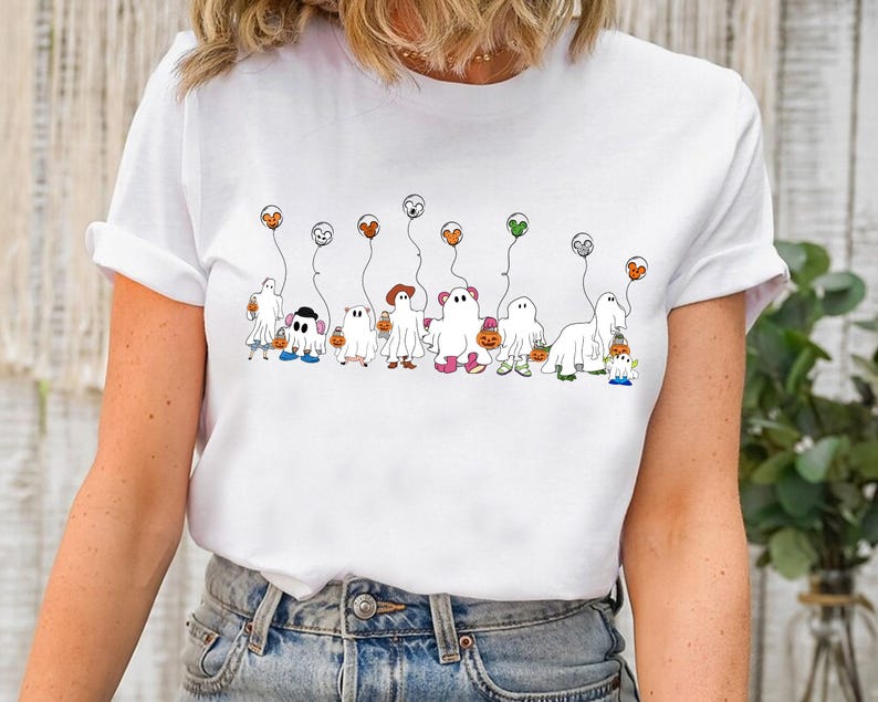 Camiseta Disney Pixar Toy Story Friends Group Boo Ghost Mickey Balloon, Camiseta Magic Kingdom, Camiseta Disneyland Halloween Family Vacation imagem 2